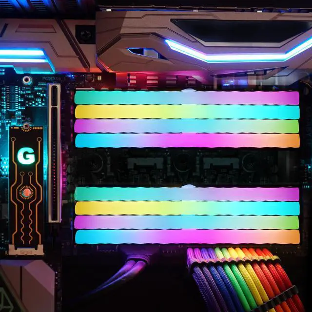 Alt view image 5 of 5 - V-COLOR Prism Pro RGB 16GB (2x8GB) DDR4 3600MHz (PC4-28800) U-DIMM 1.35V SK Hynix IC Gaming Memory - Black (TL8G36818D-E6PRKWK)