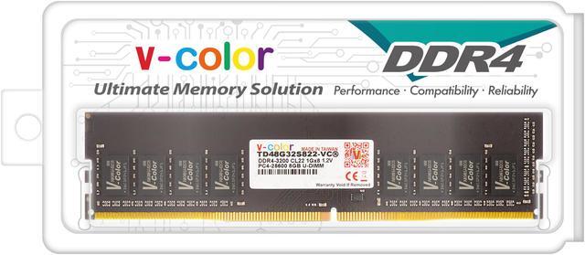 Alt view image 2 of 2 - v-color 8GB DDR4 DRAM 3200MHz (PC4-25600) CL22 1.2V U-DIMM Desktop Memory Ram Upgrade Module TD48G32S822-VC