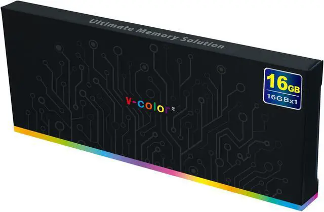 Alt view image 5 of 5 - v-color Enhanced series 16GB(16GBx1) 3200MHz(PC4-25600) CL22 Gaming Desktop Ram Memory Hynix IC Dual Rank 1.35V High End Indigo Heatsink(TA416G32D822P)