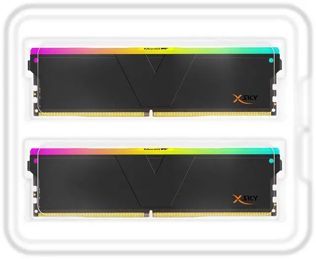 Alt view image 3 of 5 - V-COLOR Manta XSky DDR5 32GB (16GBx2) 5600MHz (PC5-44800) CL36 Compatible for Intel XMP Gaming Desktop Ram Memory Dual Rank 1.2V High End Jet Black Heatsink- Jet Black (TMXSL1656836KWK)