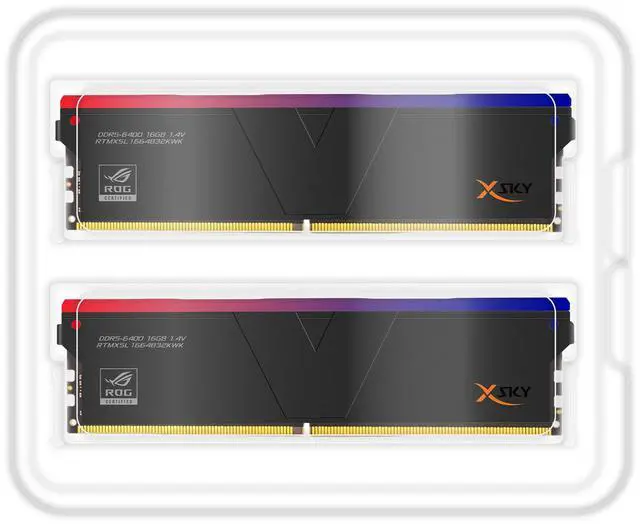 Alt view image 3 of 5 - V-COLOR DDR5 XSky ROG Certified 32GB(16GBx2) 6400MHz CL32-39-39-102 1.4V SK Hynix IC RGB Gaming Desktop Upgrade RAM Memory Module U-DIMM (INTEL XMP) -Midnight Black (RTMXSL1664832KWK)