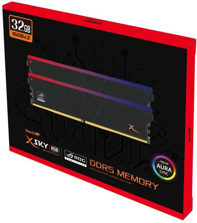 Alt view image 5 of 5 - V-COLOR DDR5 XSky ROG Certified 32GB(16GBx2) 6400MHz CL32-39-39-102 1.4V SK Hynix IC RGB Gaming Desktop Upgrade RAM Memory Module U-DIMM (INTEL XMP) -Midnight Black (RTMXSL1664832KWK)