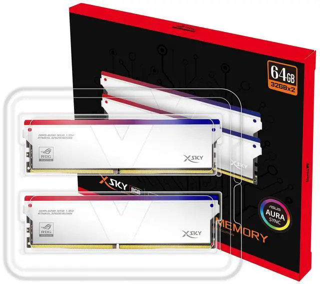 Alt view image 4 of 4 - V-COLOR DDR5 XSky ROG Certified 64GB (32GBx2) 6200MHz CL36 1.35V SK Hynix IC RGB Gaming Desktop Upgrade RAM Memory Module Dual Rank-Mirrored Silver (RTMXSL3262836SWK)