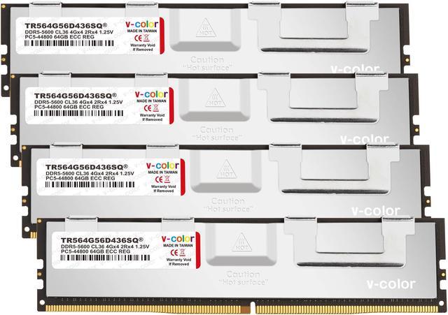 v-color DDR5 256GB (64GBx4) 5600MHz CL36 Overclocking R-DIMM SK hynix  Original IC 2Rx4 1.25V ECC Registered DIMM Memory for W790 Workstation  (Intel XMP) (TR564G56D436SQ) - Newegg.com