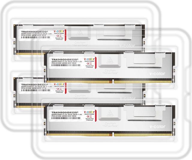 V-COLOR DDR5 192GB (48GBx4) 6400MHz CL32 3Gx8 2Rx8 OC R-DIMM