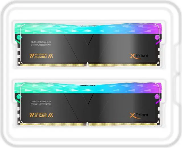 Alt view image 4 of 6 - V-COLOR DDR5 (TUF Gaming Alliance) Manta XPrism 32GB(16GBx2) 5600MHz CL36 RGB U-DIMM 1.2V SK Hynix IC Gaming Desktop Upgrade RAM Memory Module - Black (GTMXPL1656836KWK)