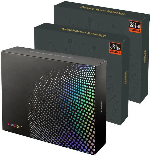 Alt view image 2 of 3 - V-COLOR DDR5 384GB (48GBx8) 6800MHz CL34 3Gx8 2Rx8 OC R-DIMM (Overclocking ECC Registered DIMM) 1.25V Memory Ram for WRX90 Workstation (AMD EXPO) (TRA548G68D834O)