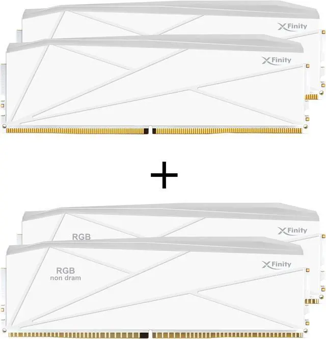 Alt view image 3 of 4 - V-COLOR DDR5 SCC 2+2 KIT Manta XFinity 32GB(16GBx2) 7200MHz with RGB Filler kit CL34 1.4V RGB Gaming Desktop Upgrade RAM Memory Module - White (TMXFL1672834WW-DW)