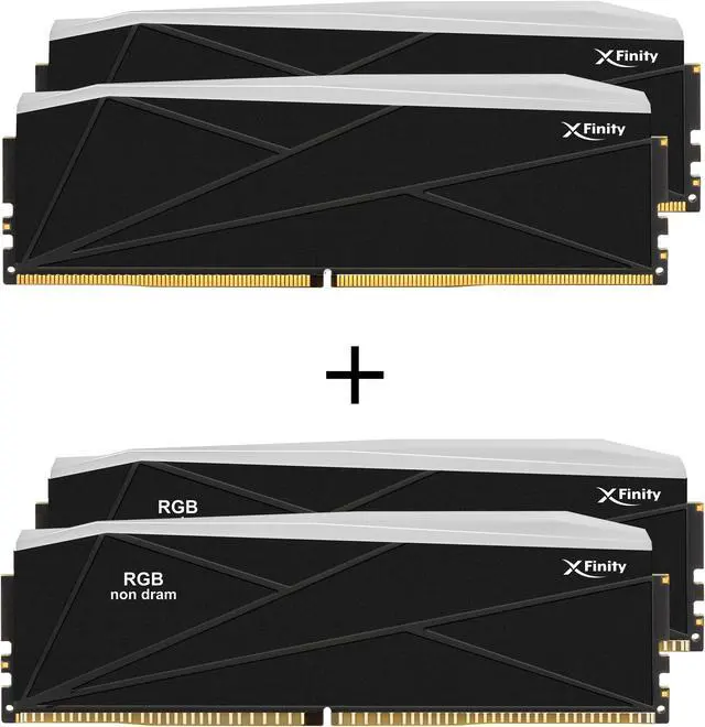Alt view image 3 of 4 - V-COLOR DDR5 SCC 2+2 KIT Manta XFinity 32GB(16GBx2) 7200MHz with RGB Filler kit CL34 1.4V RGB Gaming Desktop Upgrade RAM Memory Module - Black (TMXFL1672834KW-DK)