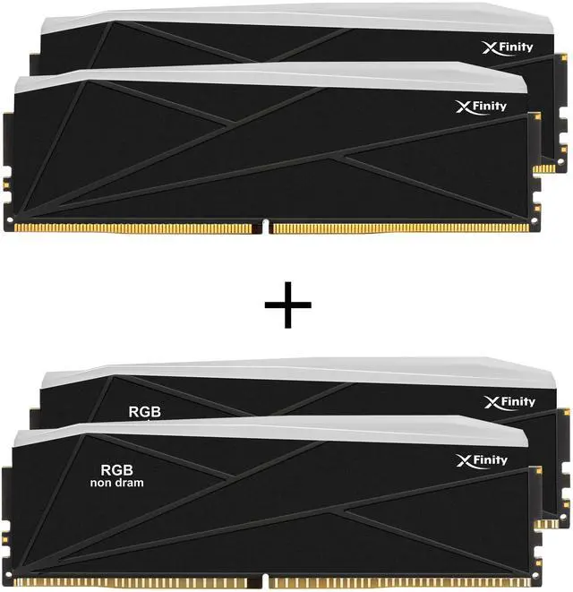 Alt view image 3 of 4 - V-COLOR DDR5 SCC 2+2 KIT Manta XFinity 48GB(24GBx2) 7600MHz with RGB Filler kit CL36 1.4V RGB Gaming Desktop Upgrade RAM Memory Module - Black (TMXFL2476836KW-DK)