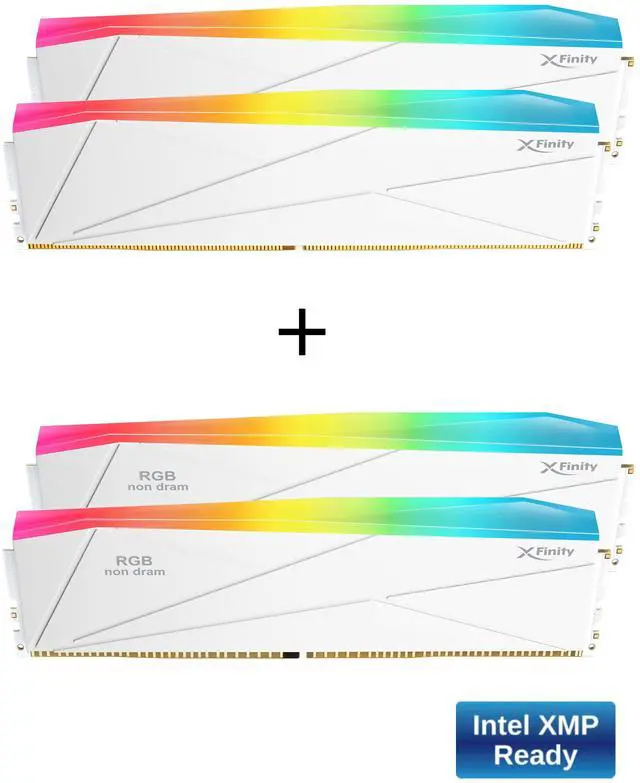 Main image of V-COLOR DDR5 SCC 2+2 KIT Manta XFinity 32GB(16GBx2) 8200MHz CUDIMM with RGB Filler kit CL38 1.45V RGB Gaming Desktop Upgrade RAM Memory Module - White/Silver (TMXFCL1682838WS-DW)