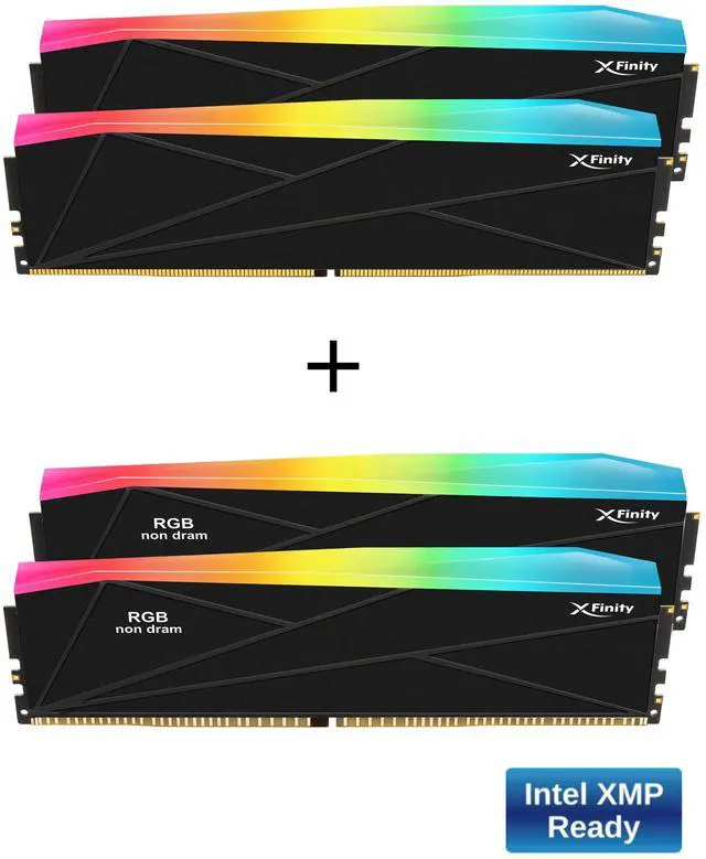 Main image of V-COLOR DDR5 SCC 2+2 KIT Manta XFinity 48GB(24GBx2) 8000MHz CUDIMM with RGB Filler kit CL38 1.4V RGB Gaming Desktop Upgrade RAM Memory Module - Black/Silver (TMXFCL2480838KS-DK)