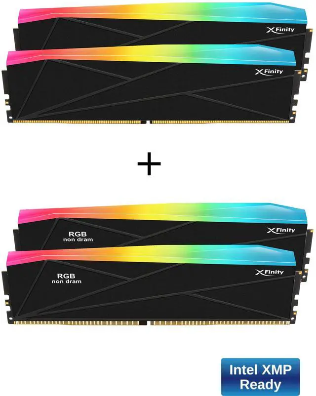 Main image of V-COLOR DDR5 SCC 2+2 KIT Manta XFinity 48GB(24GBx2) 8200MHz CUDIMM with RGB Filler kit CL40 1.4V RGB Gaming Desktop Upgrade RAM Memory Module - Black/Silver (TMXFCL2482840KS-DK)