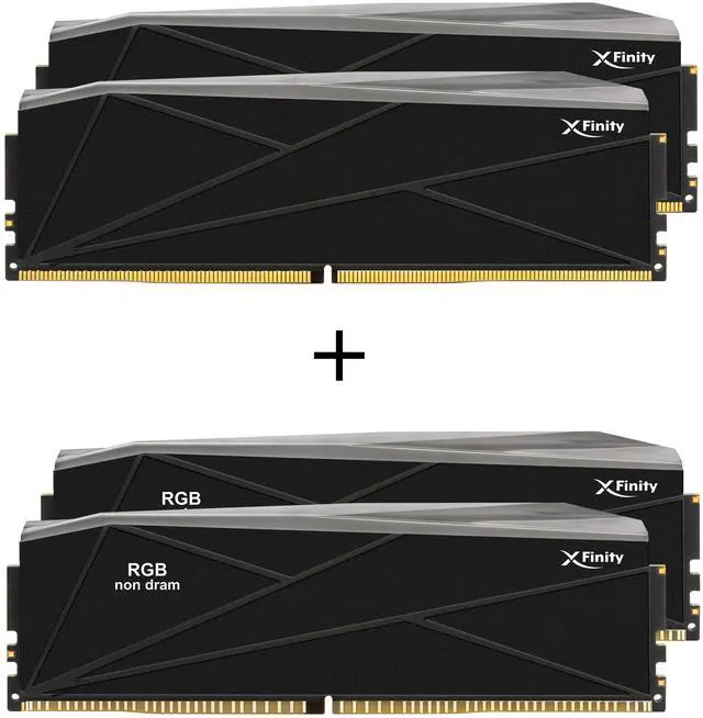 Alt view image 3 of 4 - V-COLOR Manta XFinity DDR5 48GB (2x24GB) 8400MHz CL40 CUDIMM with 2 Dummy RGB Modules – Black/Silver – SCC 2+2 kit (TMXFCL2484840KS-DK)