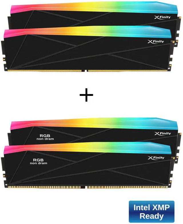 Main image of V-COLOR Manta XFinity DDR5 48GB (2x24GB) 8400MHz CL40 CUDIMM with 2 Dummy RGB Modules – Black/Silver – SCC 2+2 kit (TMXFCL2484840KS-DK)