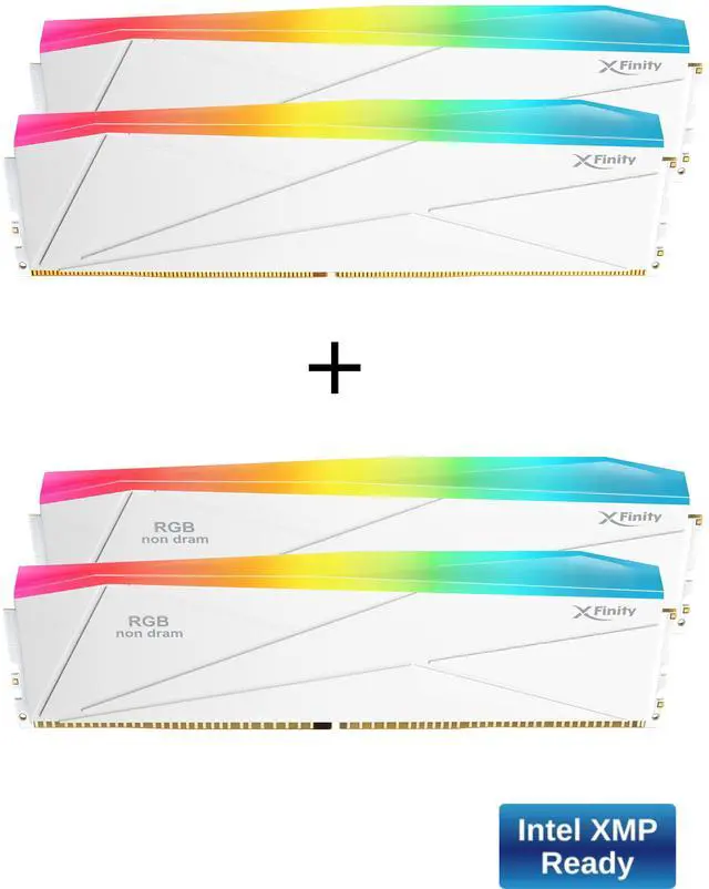 Main image of V-COLOR DDR5 SCC 2+2 KIT Manta XFinity 48GB(24GBx2) 8000MHz CUDIMM with RGB Filler kit CL38 1.4V RGB Gaming Desktop Upgrade RAM Memory Module - White/Silver (TMXFCL2480838WS-DW)