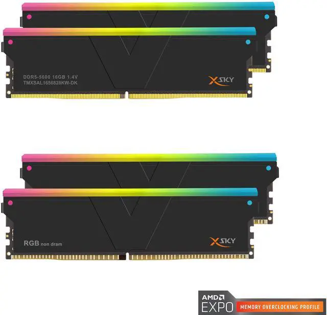 Main image of V-COLOR DDR5 SCC 2+2 KIT Manta XSky 32GB(2x16GB) 5600MHz CL28 1.35V AMD EXPO Gaming Memory with RGB Filler Kit, Ultra-Low Timing (TMXSAL1656828KW-DK)
