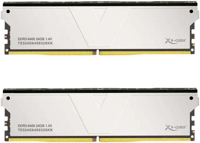 Main image of V-Color DDR5 48GB (24GBx2) 6400MHz CL32 1Rx8 OC ECC UNBUFFERED DIMM 1.4V (Overclocking ECC UDIMM) Memory Ram for Server (TE524G64S832SKK)