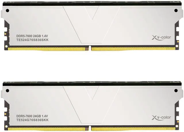 Main image of V-Color DDR5 48GB (24GBx2) 7600MHz CL36 1Rx8 OC ECC UNBUFFERED DIMM 1.4V (Overclocking ECC UDIMM) Memory Ram for Server (TE524G76S836SKK)