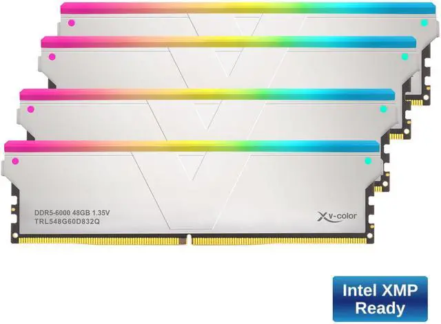 Main image of V-Color DDR5 192GB (48GBx4) 6000MHz CL32 2Rx8 OC R-DIMM RGB(Overclocking ECC Registered RGB DIMM) 1.35V Memory Ram for W790 Workstation (Intel XMP) (TRL548G60D832Q)