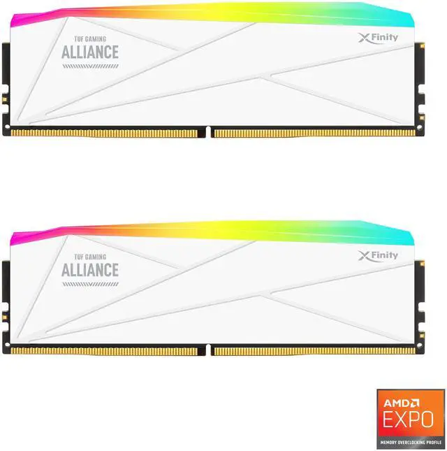 Main image of V-COLOR DDR5 TUF GAMING ALLIANCE Manta XFinity 64GB (32GBx2) 6400MHz CL32 1.4V AMD EXPO SK Hynix Original IC RGB Gaming Desktop Upgrade RAM Memory Module White (GTMXFAL3264832WWK)