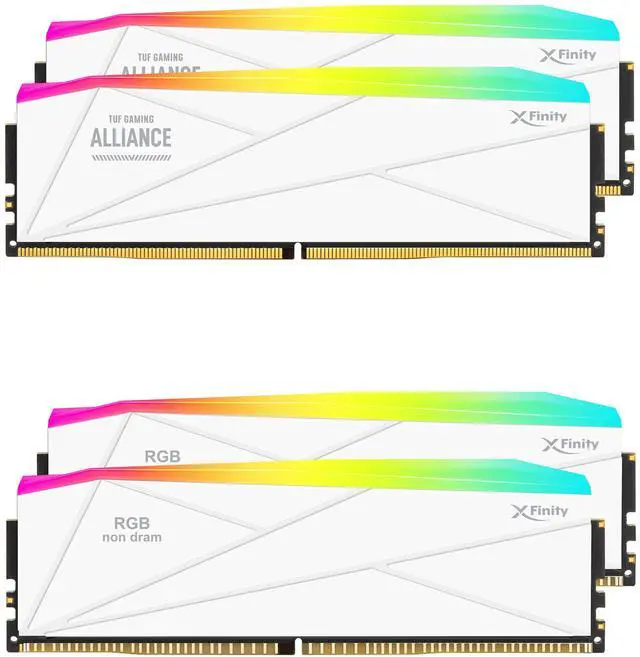 Alt view image 4 of 6 - V-COLOR DDR5 TUF GAMING ALLIANCE SCC 2+2 KIT Manta XFinity 64GB (32GBx2) 6400MHz CL32 1.34V AMD EXPO SK Hynix Original IC RGB Gaming Desktop Upgrade RAM Memory Module White (GTMXFAL3264832WW-DW)