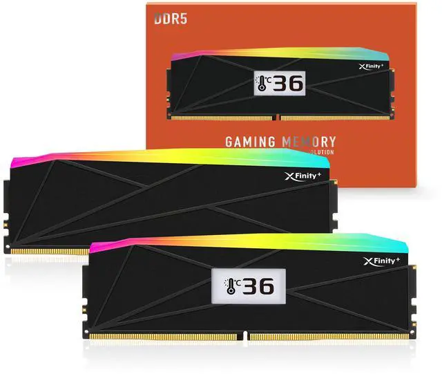 Alt view image 3 of 4 - V-COLOR OLED XFinity+ DDR5 64GB (2x32GB) 8000MHz CL40 1.35V SK Hynix IC RGB Gaming Desktop Memory with Built-in OLED Display, Black, for AMD EXPO (OTMXFAL3280840KWK)