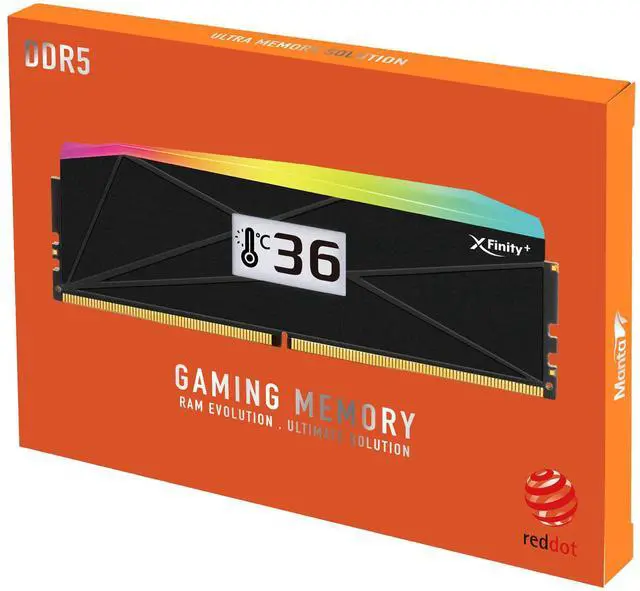 Alt view image 4 of 4 - V-COLOR OLED XFinity+ DDR5 64GB (2x32GB) 8000MHz CL40 1.35V SK Hynix IC RGB Gaming Desktop Memory with Built-in OLED Display, Black, for AMD EXPO (OTMXFAL3280840KWK)