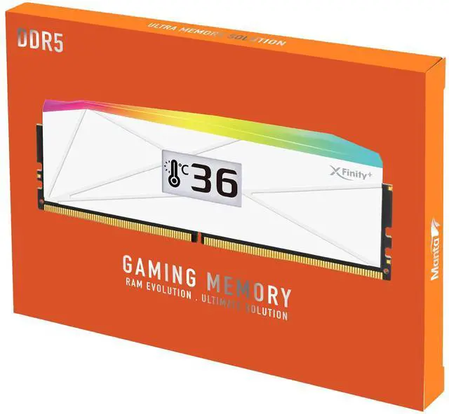Alt view image 4 of 4 - V-COLOR OLED XFinity+ DDR5 64GB (2x32GB) 8000MHz CL40 1.35V SK Hynix IC RGB Gaming Desktop Memory with Built-in OLED Display, White, for AMD EXPO (OTMXFAL3280840WWK)