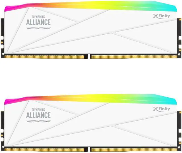 Main image of V-COLOR TUF GAMING ALLIANCE Manta XFinity 64GB (32GBx2) DDR5-6400 CL32 1.4V INTEL/AMD SK Hynix Original IC RGB Gaming Desktop Upgrade RAM Memory Module White (GTMXFL3264832WWK)