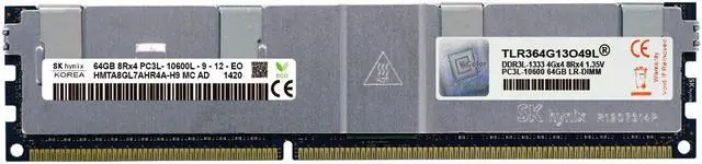 Main image of v-color 64GB DDR3 SDRAM ECC Load Reduced DIMM DDR3 1333MHz(PC3-10600) SK Hynix IC Server Memory Model TLR364G13O49L