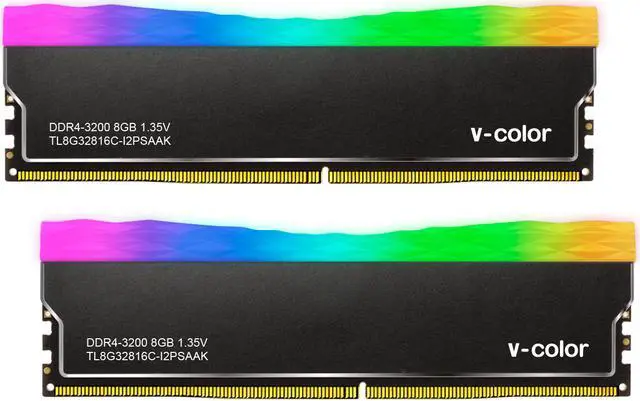 Main image of v-color PRISM Plus RGB 16GB(2x8GB) DDR4 3200MHz(PC4-25600) SK Hynix IC Desktop Memory Model TL8G32816C-I2PSKYBK