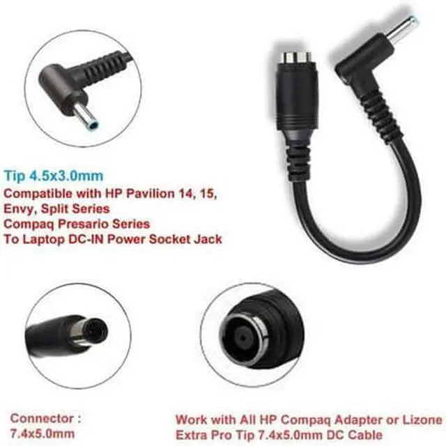 Alt view image 7 of 7 - 5-Pack Dongle Adapter 7.4x5.0mm to 4.5x3.0mm Laptop Adapter Tip Connector Converter for HP Pavilion, Envy, Elitebook, Dell Ultrabook Laptop DC JACK (BLUE TIP) Charger Converter DC Cable Adapter