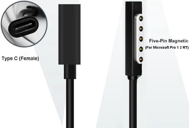 Main image of USB-C TYPE C Female Surface Charger Cable Power Cable for Microsoft Surface Pro 1 /2 RT