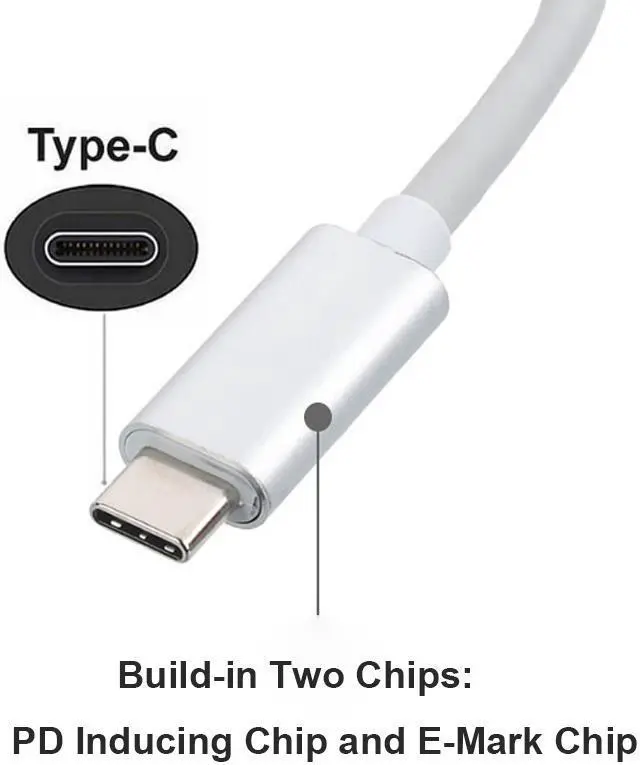 Alt view image 4 of 7 - 100W USB C Type C to Magsafe 2 T-Tip Power Adapter PD Charger Cable for Apple MacBook Pro 13inch 15in 17inch with Retina Display Apple MacBook Air Pro After 2012 year