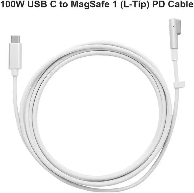Alt view image 2 of 7 - USB C Type C to Magsafe 1 L-Tip Adapter PD Cable for Apple MacBook Pro 13" 15" 17" MacBook 13" Macbook Air  Pro 11 inch 13 inch (Before 2012 Year) A1244 A1369 A1370 A1184 A1330 A1344 A1222 A1172