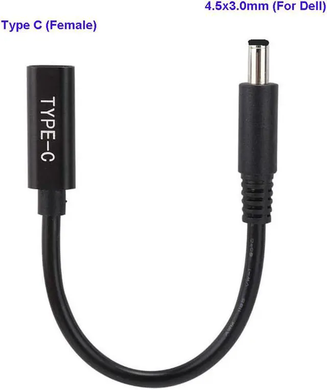Alt view image 6 of 8 - USB 3.1 Type C USB C Laptop Charger Power Adapter Converter Cable USB Type C Female to 4.5*3.0mm DC Plug Jack for Dell 65W or below Laptops