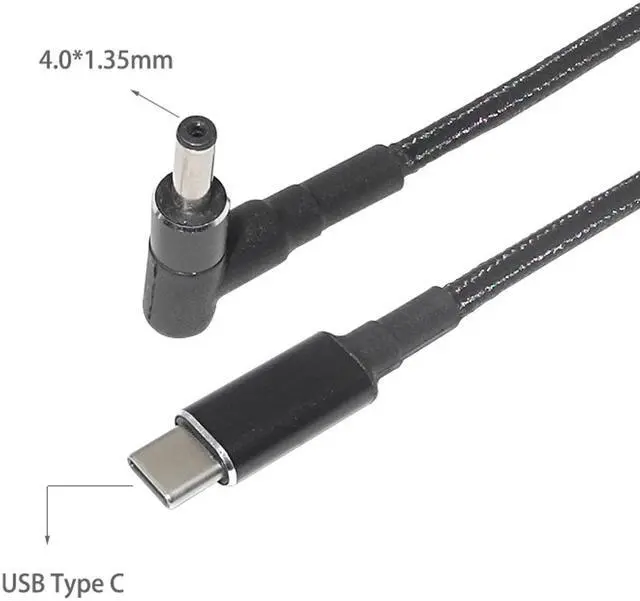 Alt view image 2 of 6 - 100W USB-C Type C to DC Tip 4.0*1.35mm PD Power Cable Cord For Asus Zenbook Vivobook Laptops