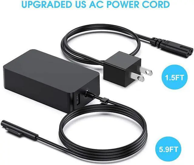 Alt view image 5 of 5 - Surface Pro Surface Laptop Charger 65W 15V 4A Power Adapter Charger for Microsoft Surface Pro 7 Pro X Pro 6 Pro 4 Pro 3 Pro 5 Surface Laptop 1/2/3 Surface Go Surface Book 2
