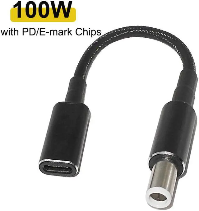 Alt view image 3 of 6 - 100W USB-C Type C Female to 7.4x5.0mm PD Charger Power Cable for Dell 90W or below Laptops