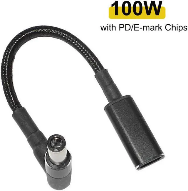 Alt view image 2 of 6 - 100W USB C Fast Charging Cable Cord for Asus Laptop PC Type C Female to 6.0*3.7mm Male Plug Adapter Connector Notebook Charger