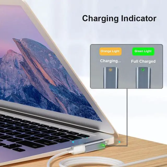 Alt view image 3 of 7 - PD Magnetic Adapter USB C Type C to MagSafe 1 (L-Tip) PD Charger Converter for Apple MacBook Pro 13,15, 17-inch MacBook Air Pro Before 2012 Year