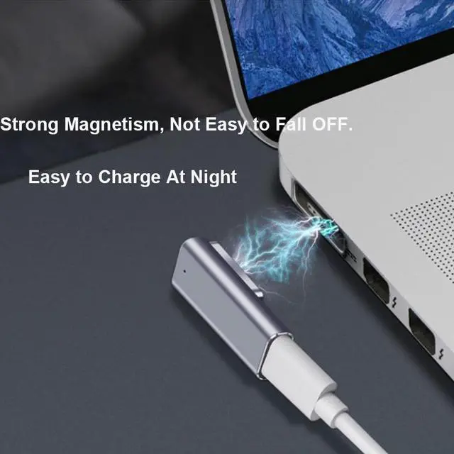 Alt view image 2 of 7 - PD Magnetic Adapter USB C Type C to MagSafe 1 (L-Tip) PD Charger Converter for Apple MacBook Pro 13,15, 17-inch MacBook Air Pro Before 2012 Year