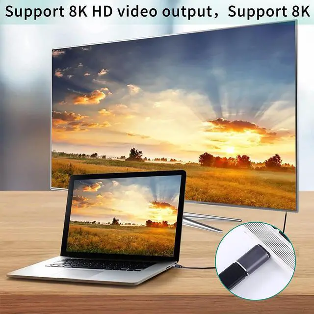 Alt view image 4 of 5 - Magnetic USB C Adapter 24Pins Type C Connector, Support Thunderbolt 4,USB4.0, PD 100W Quick Charge,40Gb/s Data Transfer,8K Video Output Compatible with MacBook and More USB C Devices (Straight)