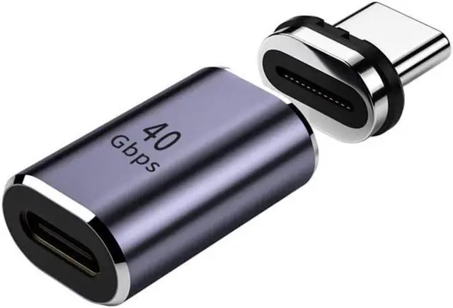 Alt view image 5 of 5 - Magnetic USB C Adapter 24Pins Type C Connector, Support Thunderbolt 4,USB4.0, PD 100W Quick Charge,40Gb/s Data Transfer,8K Video Output Compatible with MacBook and More USB C Devices (Straight)