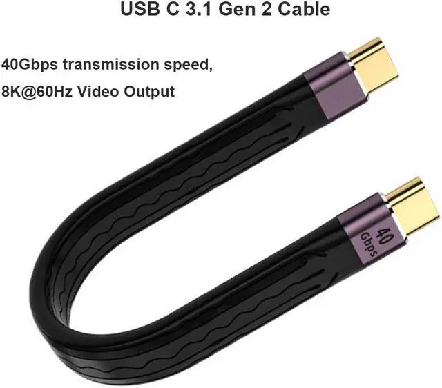 Alt view image 3 of 9 - USB 4.0 Gen 3 Data Cable PD 100W 5A Fast Charging USB C to Type C Cable Thunderbolt 3 8K@60Hz Cable USB Tipo C 40Gbps Data Cable (13.8cm)