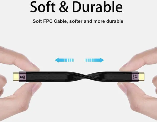 Alt view image 6 of 9 - USB 4.0 Gen 3 Data Cable PD 100W 5A Fast Charging USB C to Type C Cable Thunderbolt 3 8K@60Hz Cable USB Tipo C 40Gbps Data Cable (13.8cm)