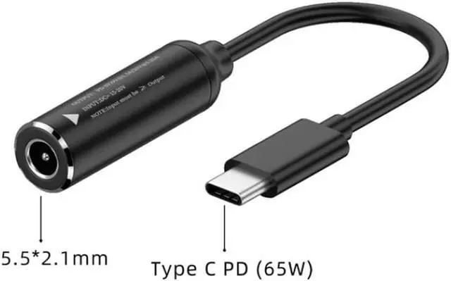 Main image of DC 5.5x2.1mm Female to USB Type C PD Charger Cable Power Cable for MacBook Lenovo Samsung Dell HP, other USB C Devices