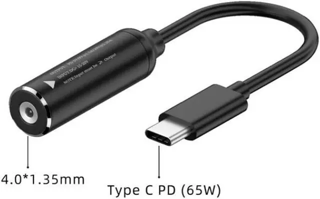 Main image of DC 4.0x1.35mm Female to USB Type C PD Charger Cable Power Cable for MacBook Lenovo Samsung Dell HP, other USB C Devices