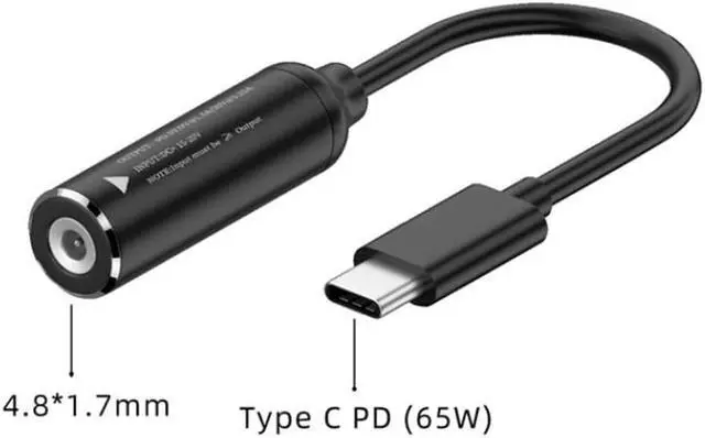 Main image of DC 4.8x1.7mm Female to USB Type C PD Charger Cable Power Cable for MacBook Lenovo Samsung Dell HP, other USB C Devices